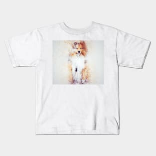 Watercolor Sheltie Kids T-Shirt